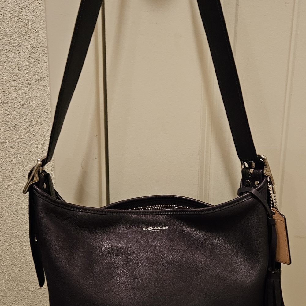 Coach Purple Leather Shoulder Bag